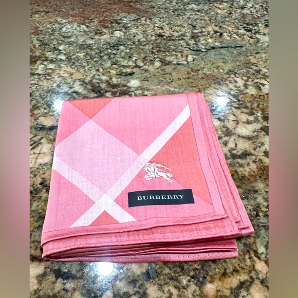 Burberry Pink Plaid Handkerchief/Pocket Square - Picture 1 of 4